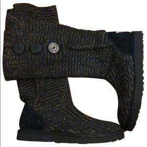 UGG Australia Black Gold Classic Cardy Sweater Boots/Booties